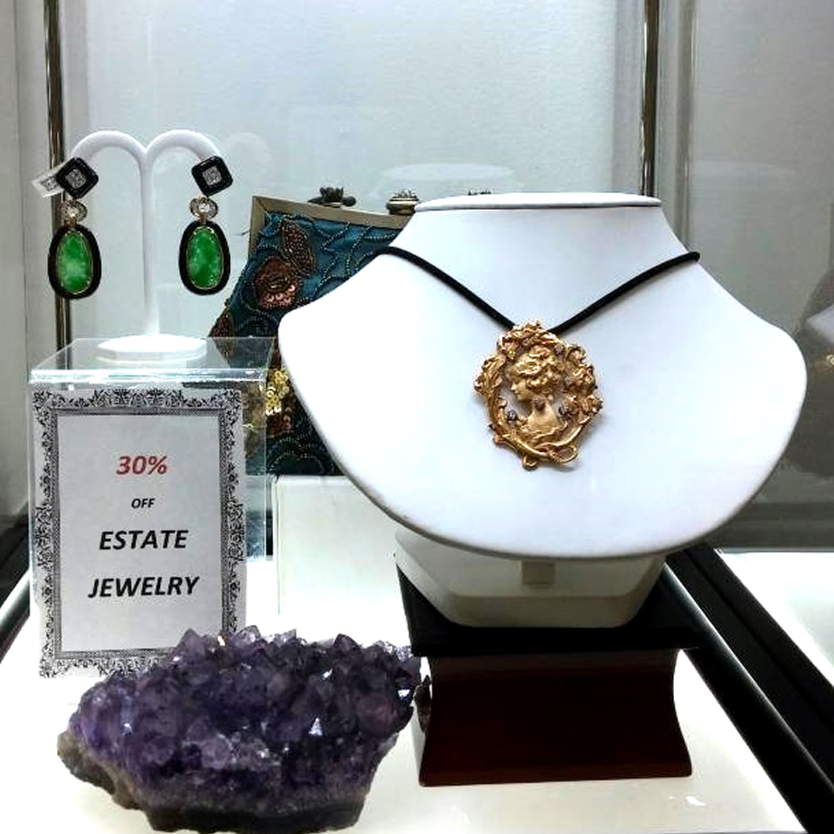 Wide selection of Estate Jewelry on display